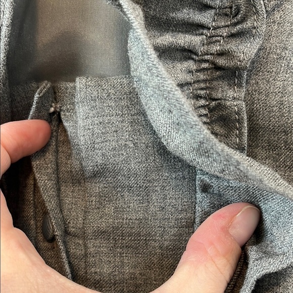 J. Crew Madeline Wool Blend Gray Ruffle Cap Short Sleeve Mini Dress - Size 2 - Picture 5 of 12